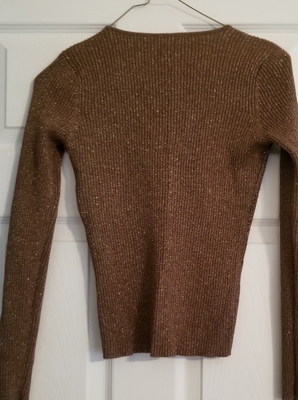 NY & Co. Brown sweater embellished xs - Picture 3 of 5